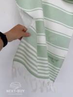 Полотенце с кистями Maison D’or Primavera Beach Green White 50×100 см жаккард, махра хлопок Турция — изображение 4