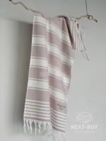 Жаккардовое полотенце с бахромой Maison D’or PRIMAVERA Beach Towel Lilac White 50×100 см — изображение 4
