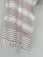 Жаккардовое полотенце с бахромой Maison D’or PRIMAVERA Beach Towel Lilac White 50×100 см — изображение 3