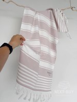 Жаккардовое полотенце с бахромой Maison D’or PRIMAVERA Beach Towel Lilac White 50×100 см