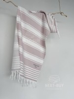 Жаккардовое полотенце с бахромой Maison D’or PRIMAVERA Beach Towel Lilac White 50×100 см — изображение 5