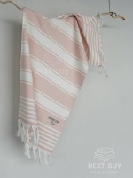 Жаккардовое полотенце с бахромой Maison D’or PRIMAVERA Beach Towel Rose White 50×100 см | 100% хлопок, махра + жаккард — изображение 2