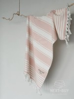 Жаккардовое полотенце с бахромой Maison D’or PRIMAVERA Beach Towel Rose White 50×100 см | 100% хлопок, махра + жаккард — изображение 3