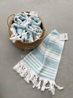 Полотенце-пештемаль Maison D’or Primavera Beach Turquoise White 40×70 см | 100% хлопок, махра + жаккард, Турция — изображение 2