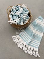 Полотенце-пештемаль Maison D’or Primavera Beach Turquoise White 40×70 см | 100% хлопок, махра + жаккард, Турция — изображение 6