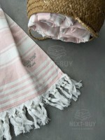 Полотенце-пештемаль Maison D’or Primavera Beach Rose White 40×70 см | 100% хлопок, махра + жаккард, Турция — изображение 2