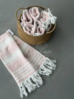 Полотенце-пештемаль Maison D’or Primavera Beach Rose White 40×70 см | 100% хлопок, махра + жаккард, Турция