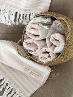 Полотенце-пештемаль Maison D’or Primavera Beach Rose White 40×70 см | 100% хлопок, махра + жаккард, Турция — изображение 4