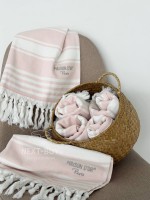 Полотенце-пештемаль Maison D’or Primavera Beach Rose White 40×70 см | 100% хлопок, махра + жаккард, Турция — изображение 5