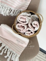 Полотенце-пештемаль Maison D’or Primavera Beach Rose White 40×70 см | 100% хлопок, махра + жаккард, Турция — изображение 6