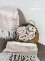 Полотенце-пештемаль Maison D’or Primavera Beach Rose White 40×70 см | 100% хлопок, махра + жаккард, Турция — изображение 7