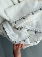 Преміальний набір рушників Maison D’or Ruffle Love Ecru-Grey, 100% бавовна, Туреччина, luxury подарунок - Зображення 4