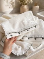 Преміальний набір рушників Maison D’or Ruffle Love Ecru-Grey, 100% бавовна, Туреччина, luxury подарунок - Зображення 6