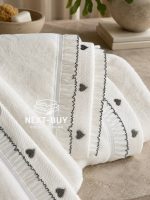 Преміальний набір рушників Maison D’or Ruffle Love Ecru-Grey, 100% бавовна, Туреччина, luxury подарунок - Зображення 2