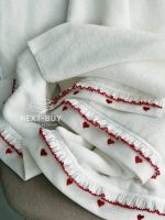 Преміальний набір рушників Maison D’or Ruffle Love Ecru-Red 100% бавовна, подарунок luxury рівня - Зображення 7
