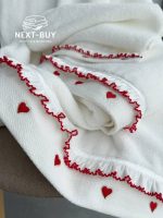 Преміальний набір рушників Maison D’or Ruffle Love Ecru-Red 100% бавовна, подарунок luxury рівня - Зображення 5