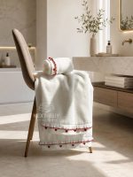 Преміальний набір рушників Maison D’or Ruffle Love Ecru-Red 100% бавовна, подарунок luxury рівня - Зображення 8