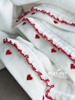 Преміальний набір рушників Maison D’or Ruffle Love Ecru-Red 100% бавовна, подарунок luxury рівня - Зображення 6
