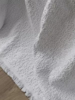 Літній комплект постільної білизни Lude White з піке | 100% бавовна - Зображення 2