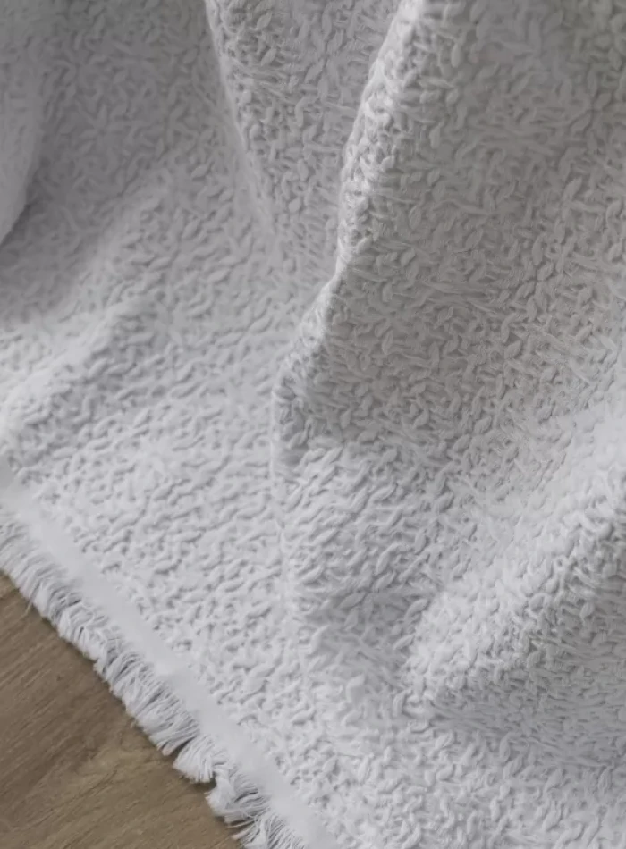 Літній комплект постільної білизни Lude White з піке | 100% бавовна - Зображення 2