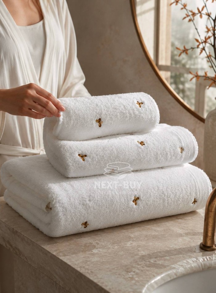 Mахровий рушник для обличчя Maison Dor Soft Butterflies white-brown 50х100 хлопок - Зображення 3