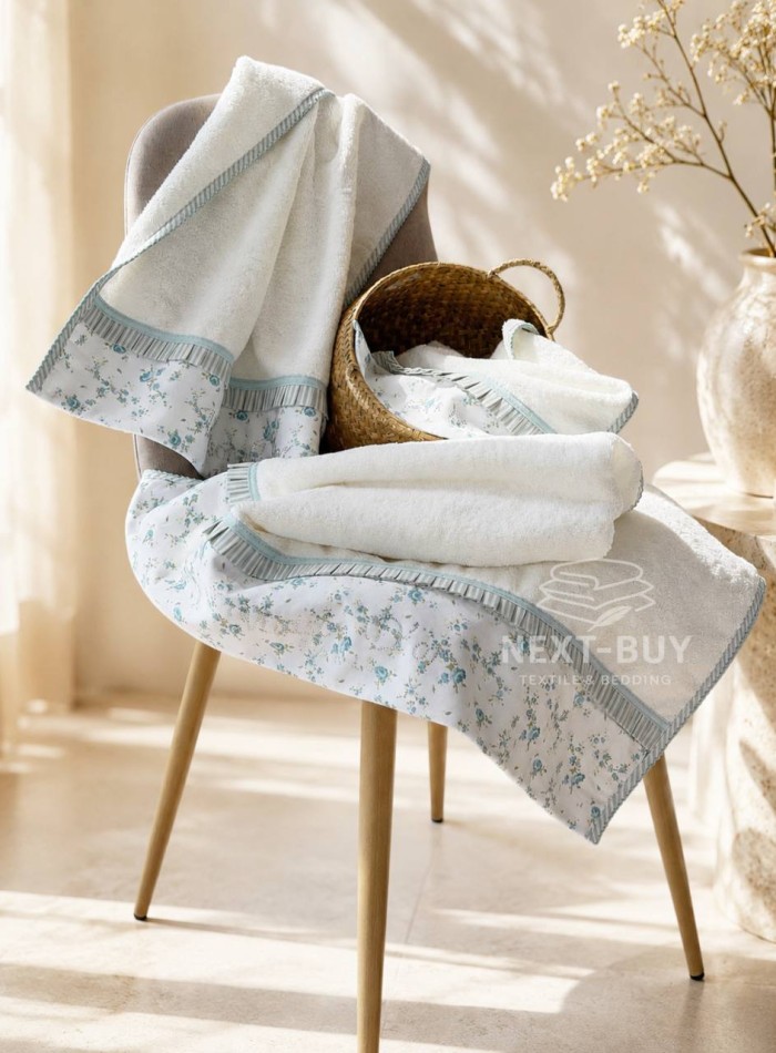 Набор бамбуковых полотенец Maison D'or Roses Ecru-Turquoise — изображение 5