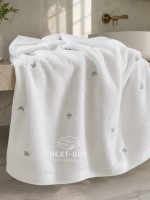 Махровий рушник банний Maison Dor Soft Butterflies white-grey 85х150 бавовна