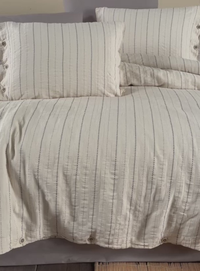 Постільна білизна RIHANNA GREY Natural Cotton Series з вареної бавовни, євро комплект 200×220 - Зображення 4