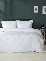 Постільна білизна ARIANNA WHITE Natural Cotton Series з вареної бавовни, євро комплект 200×220