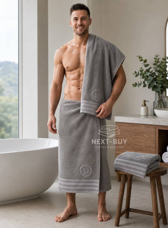Maison D'or Delon Grey Cotton набір рушників для чоловіків сірий - Зображення 7