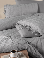 Постільна білизна ARDUS GREY Natural Cotton Series з вареної бавовни, євро комплект 200×220 - Зображення 3