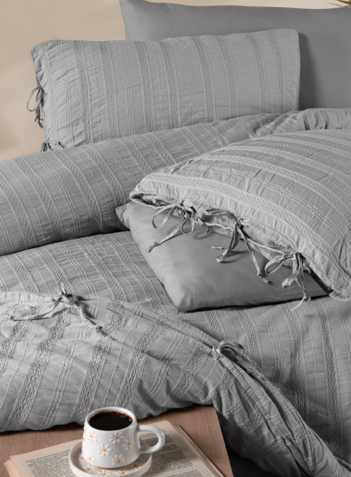Постільна білизна ARDUS GREY Natural Cotton Series з вареної бавовни, євро комплект 200×220 - Зображення 3