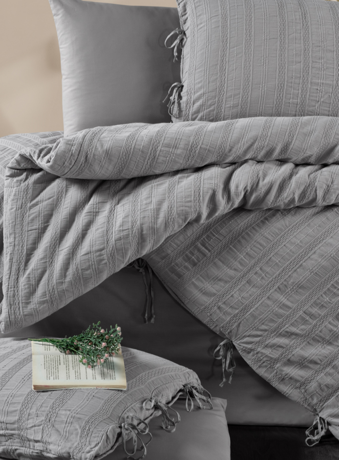 Постільна білизна ARDUS GREY Natural Cotton Series з вареної бавовни, євро комплект 200×220 - Зображення 2