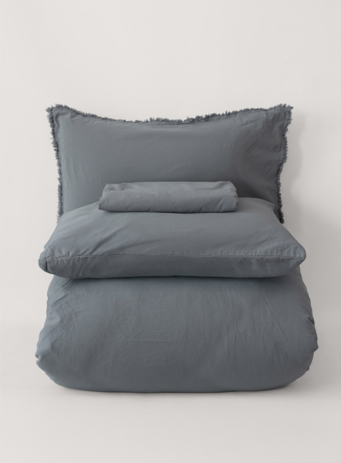 Постільна білизна POLINA GREY Natural Cotton Series з вареної бавовни, євро комплект 200×220 - Зображення 5