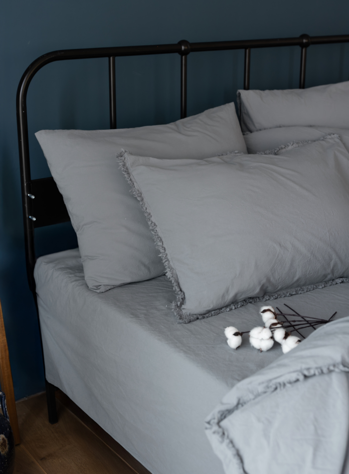 Постільна білизна POLINA GREY Natural Cotton Series з вареної бавовни, євро комплект 200×220 - Зображення 4