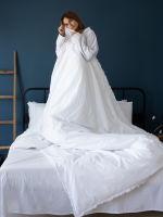 Постільна білизна POLINA WHITE Natural Cotton Series з вареної бавовни, євро комплект 200×220 - Зображення 5