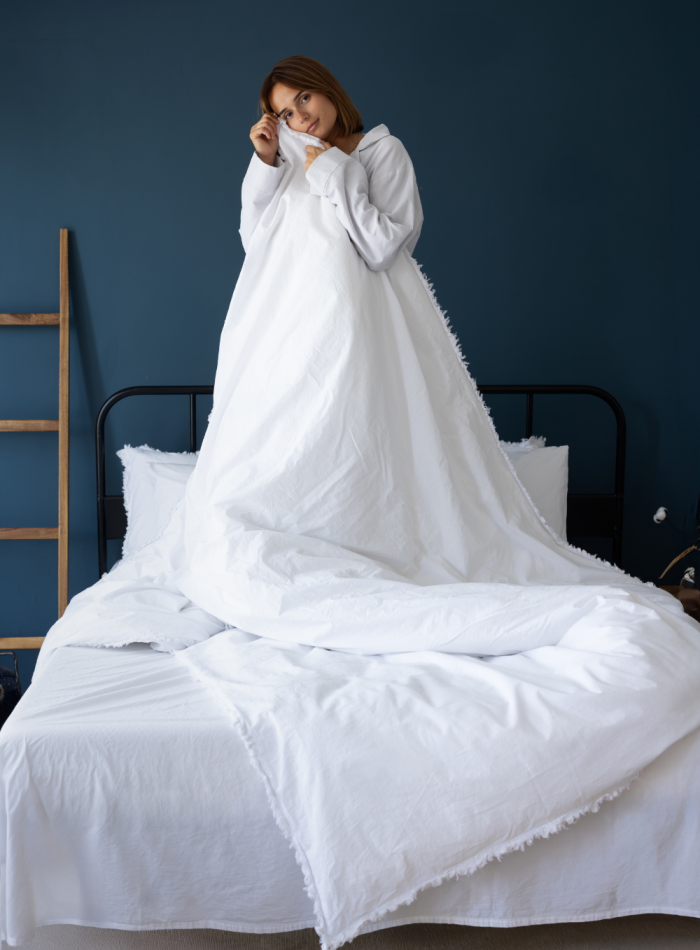 Постільна білизна POLINA WHITE Natural Cotton Series з вареної бавовни, євро комплект 200×220 - Зображення 5