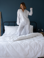 Постільна білизна POLINA WHITE Natural Cotton Series з вареної бавовни, євро комплект 200×220 - Зображення 4