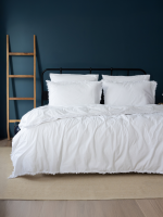 Постільна білизна POLINA WHITE Natural Cotton Series з вареної бавовни, євро комплект 200×220