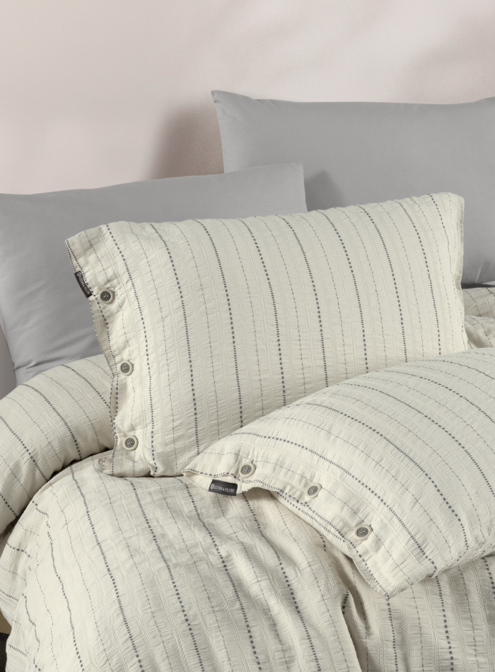 Постільна білизна RIHANNA GREY Natural Cotton Series з вареної бавовни, євро комплект 200×220 - Зображення 2