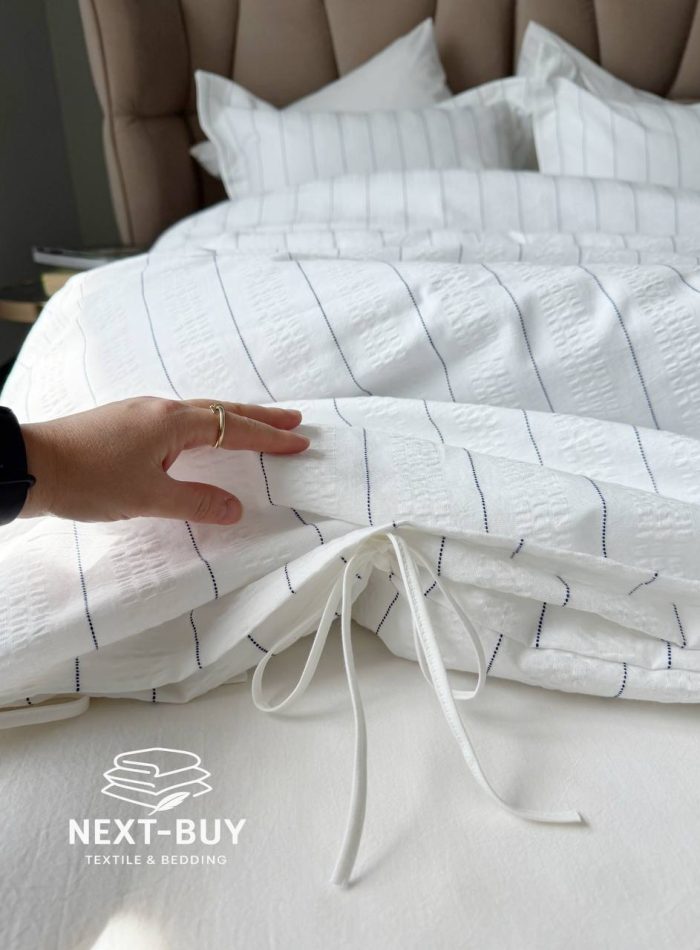 Постільна білизна TIARA CREAM Natural Cotton Series з вареної бавовни, євро комплект 200×220 - Зображення 2