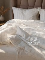 Постільна білизна TIARA CREAM Natural Cotton Series з вареної бавовни, євро комплект 200×220
