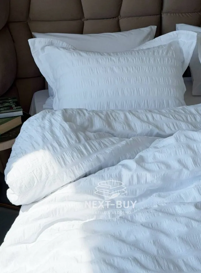 Постельное бельё ARIANNA WHITE Natural Cotton Series из варёного хлопка, евро комплект 200×220 — изображение 5