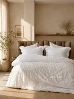 Постельное бельё ARIANNA WHITE Natural Cotton Series из варёного хлопка, евро комплект 200×220 — изображение 2