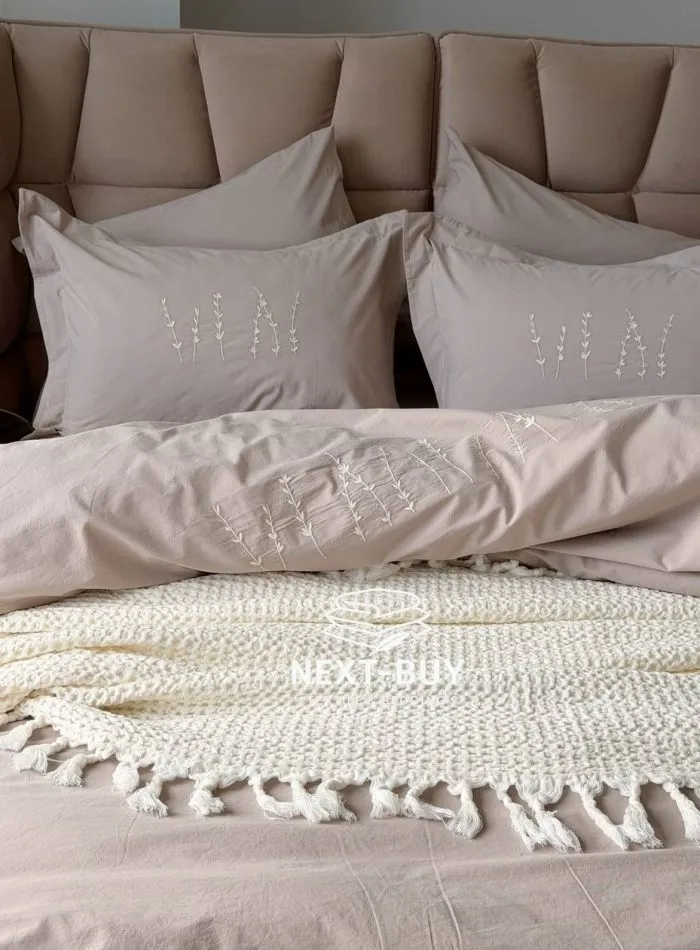 Постільна білизна BERTHE MINK Natural Cotton Series з вареної бавовни, євро комплект 200×220 - Зображення 4