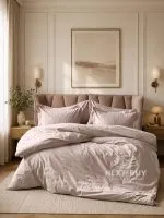 Постільна білизна BERTHE MINK Natural Cotton Series з вареної бавовни, євро комплект 200×220