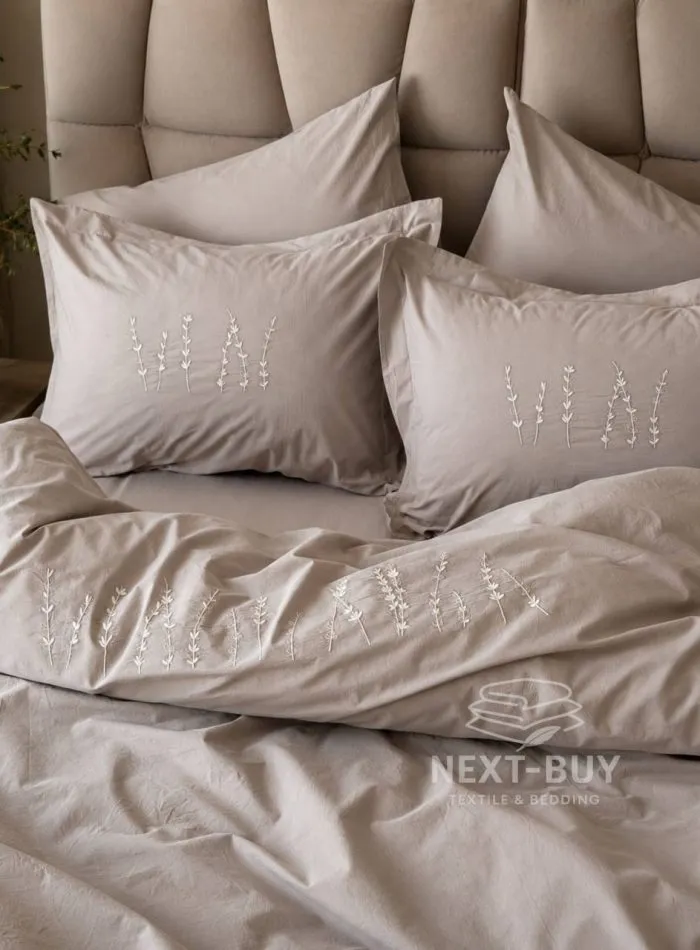Постільна білизна BERTHE MINK Natural Cotton Series з вареної бавовни, євро комплект 200×220 - Зображення 2
