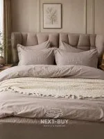 Постільна білизна BERTHE MINK Natural Cotton Series з вареної бавовни, євро комплект 200×220 - Зображення 6