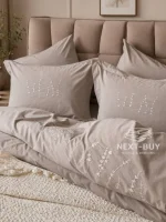 Постільна білизна BERTHE MINK Natural Cotton Series з вареної бавовни, євро комплект 200×220