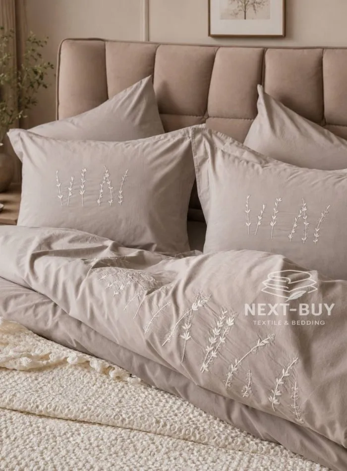Постільна білизна BERTHE MINK Natural Cotton Series з вареної бавовни, євро комплект 200×220 - Зображення 5
